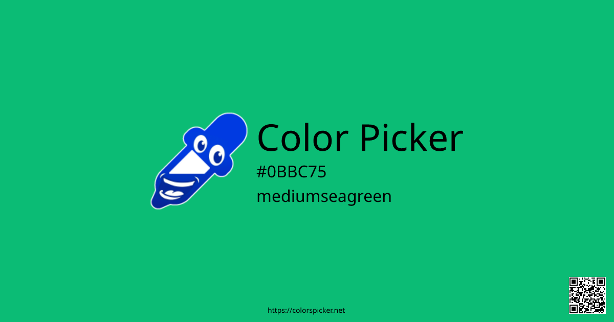 Color Pitcher Color Picker: mediumseagreen | #0BBC75