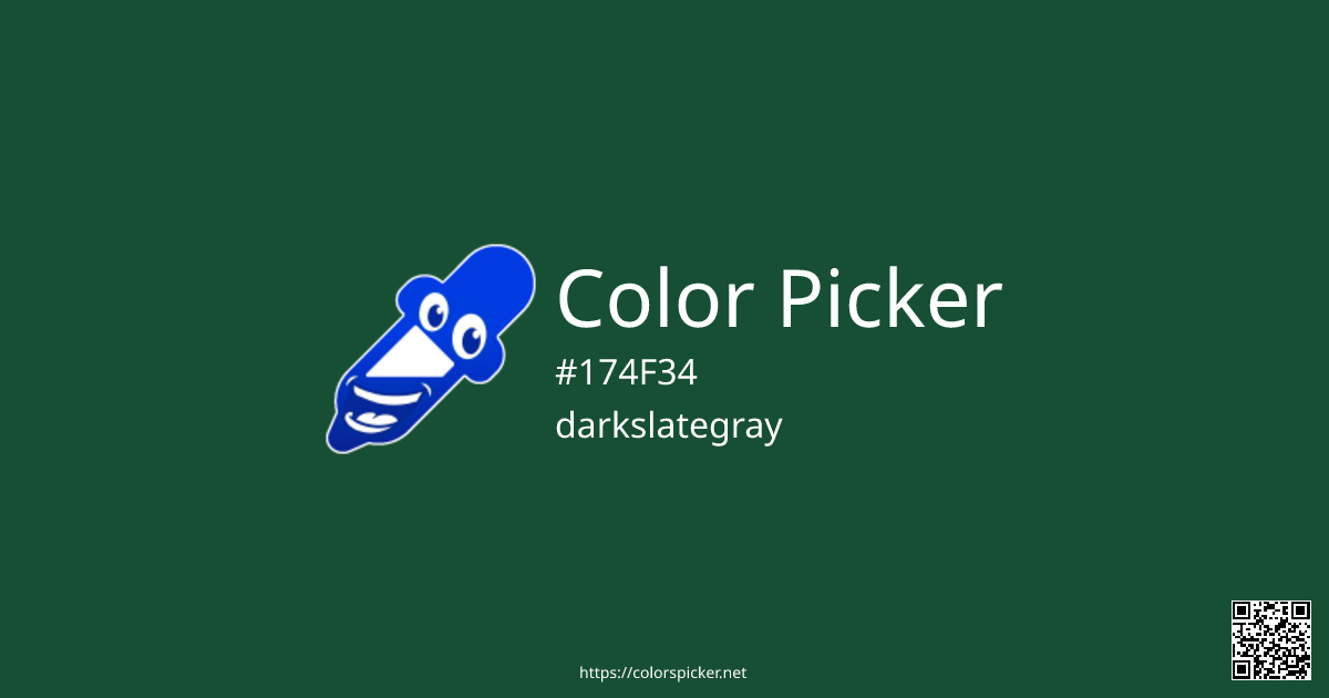 Color Picker: darkslategray | #174F34