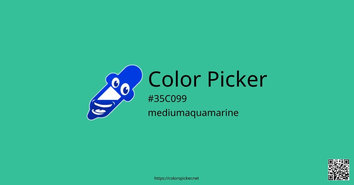 Color Picker: mediumaquamarine | #35C099