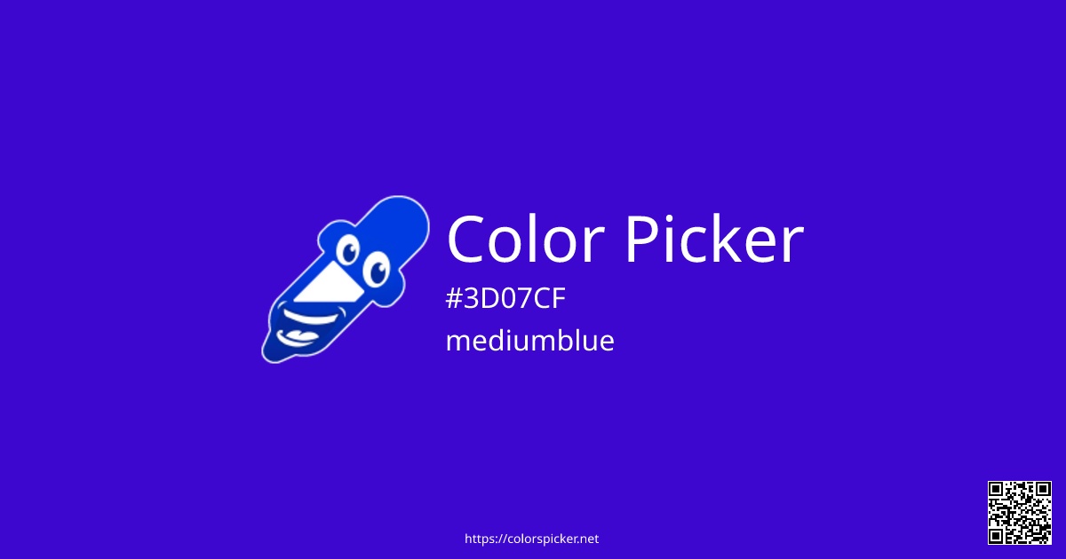 F007cf Color Code Color Picker: mediumblue | #3D07CF